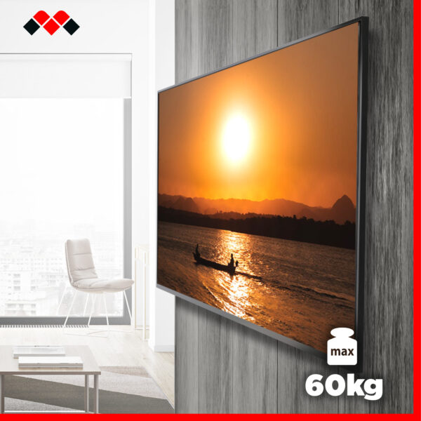 Supporto tv parete fisso con foratura VESA 200 – 300 – 400 mm, adatto alle TV di medio e grande formato. Anche supporto tv per cartongesso.